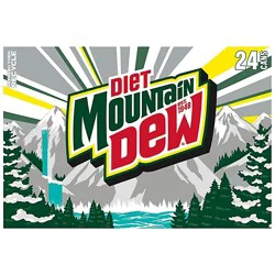 Mtn Dew Diet Soda Cans - 24-12 Fl. Oz.