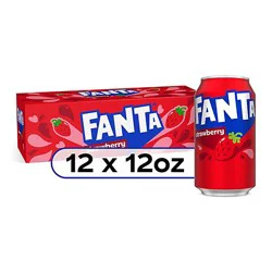 Fanta Soda Pop Strawberry Flavored - 12-12 Fl. Oz.