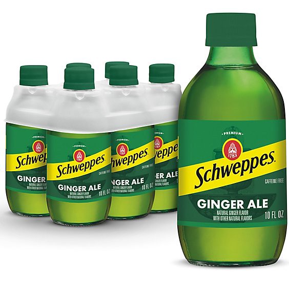 slide 1 of 3, Schweppes Ginger Ale Soda Bottle - 6-10 Fl. Oz., 6 ct; 10 fl oz