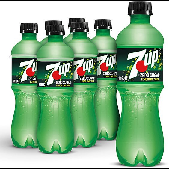 slide 1 of 7, 7up Zero Sugar Lemon Lime Soda Bottle - 6-0.5 Liter, 6 ct; 16.9 fl oz