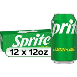 Sprite Lemon Lime Soda Soft Drinks Pack - 12-12 Fl. Oz.