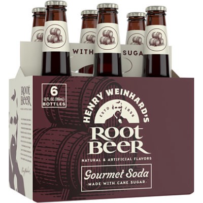 slide 1 of 3, Henry Weinhards Root Beer 0% Abv Bottles - 6-12 Fl. Oz., 6 ct; 12 fl oz