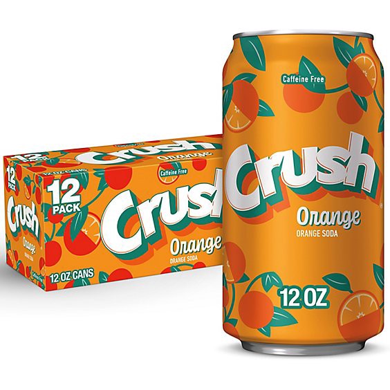 slide 1 of 11, Crush Orange Soda In Cans - 12-12 Fl. Oz., 12 ct; 12 fl oz