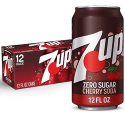 7up Cherry Zero Sugar Soda Cans Multipack - 12-12 Fl. Oz.