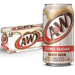 A&w Zero Sugar Root Beer Soda Can - 12-12 Fl. Oz.