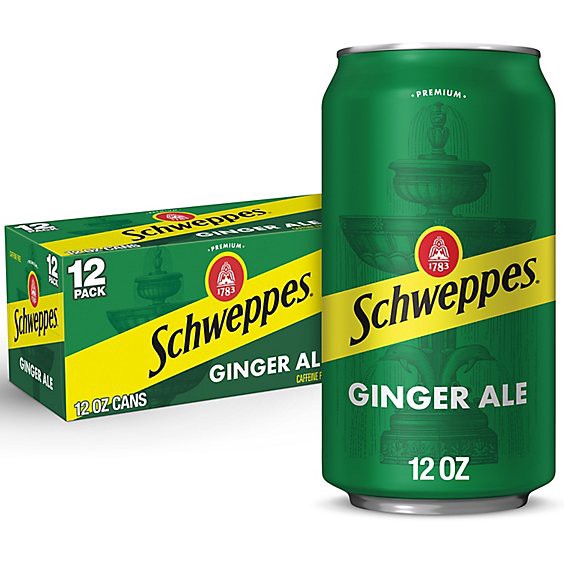 slide 1 of 1, Schweppes Ginger Ale Soda Cans- 12-12 Fl. Oz., 12 ct; 12 fl oz