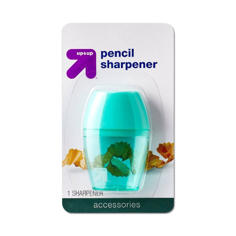 slide 1 of 5, Pencil Sharpener 1 Hole 1ct (Colors May Vary) - up&up™: School Supplies Kids, Handheld, Non-Powered Desk Tool, 1 ct