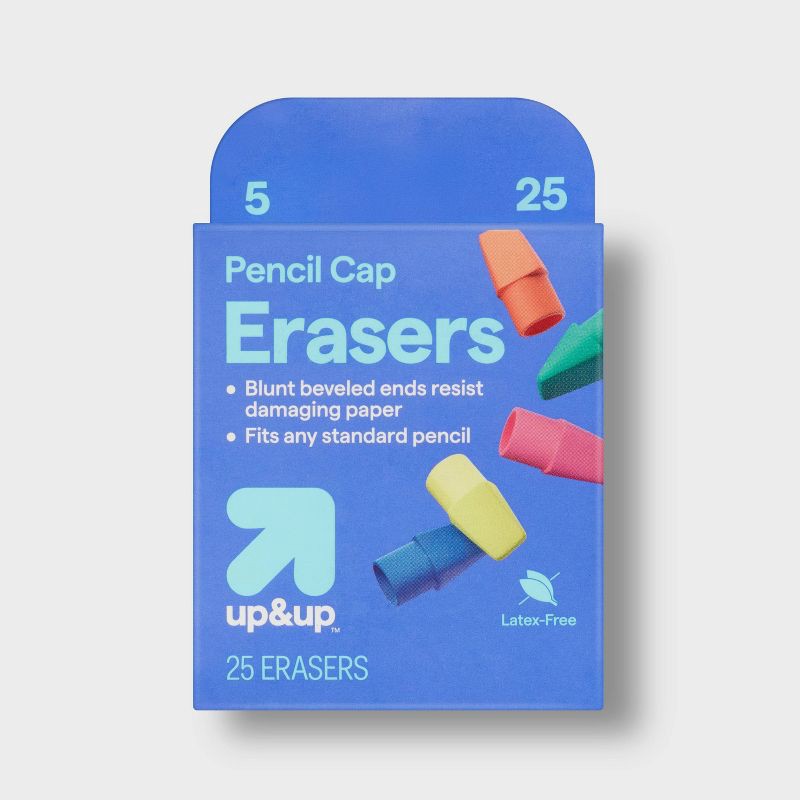 slide 1 of 4, Cap Erasers 25ct - up&up™, 25 ct