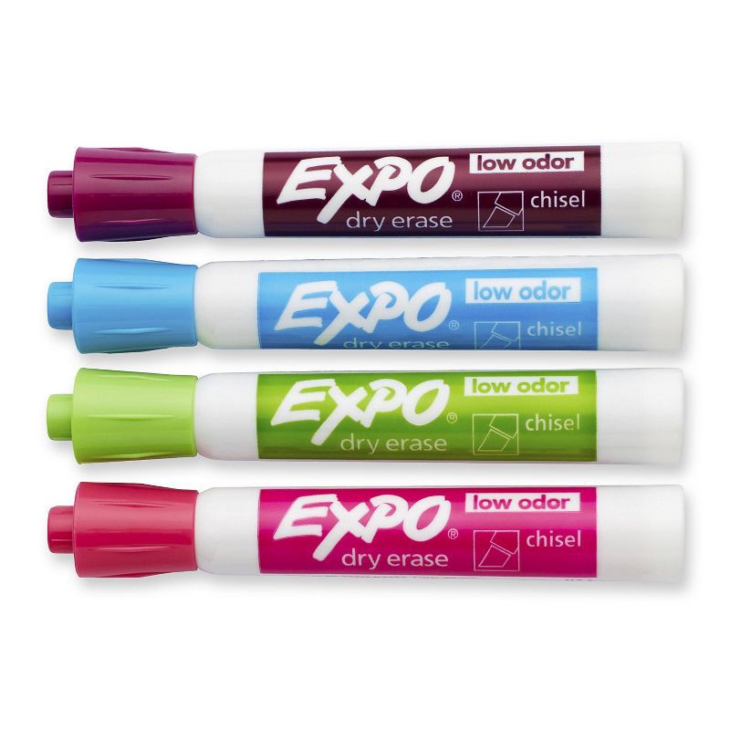 slide 2 of 6, Expo 4pk Dry Erase Markers Chisel Tip Tropical Multicolored, 4 ct