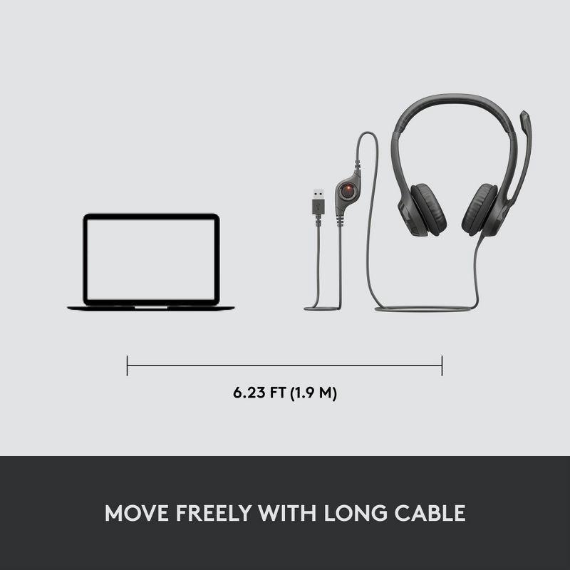 slide 8 of 9, Logitech H390 USB Wired Headset, 1 ct