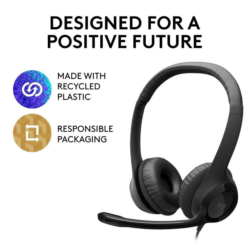 slide 9 of 9, Logitech H390 USB Wired Headset, 1 ct