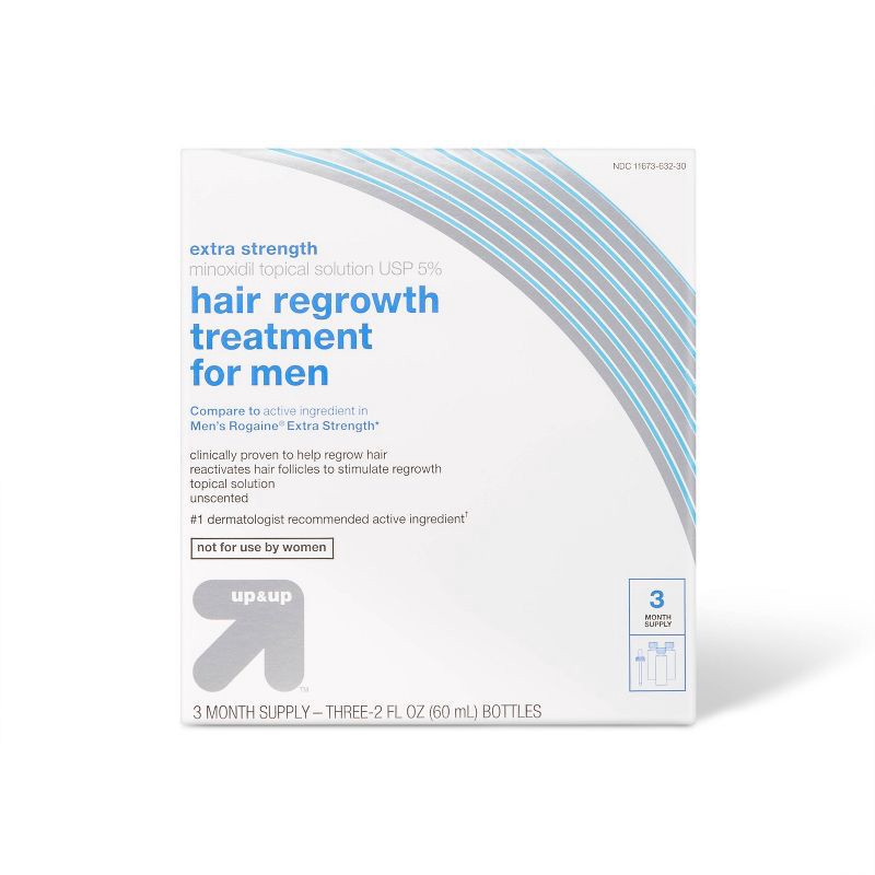 slide 6 of 8, Extra Strength Minoxidil Hair Regrowth Treatment for Men - 2 fl oz each - up & up™, 2 fl oz