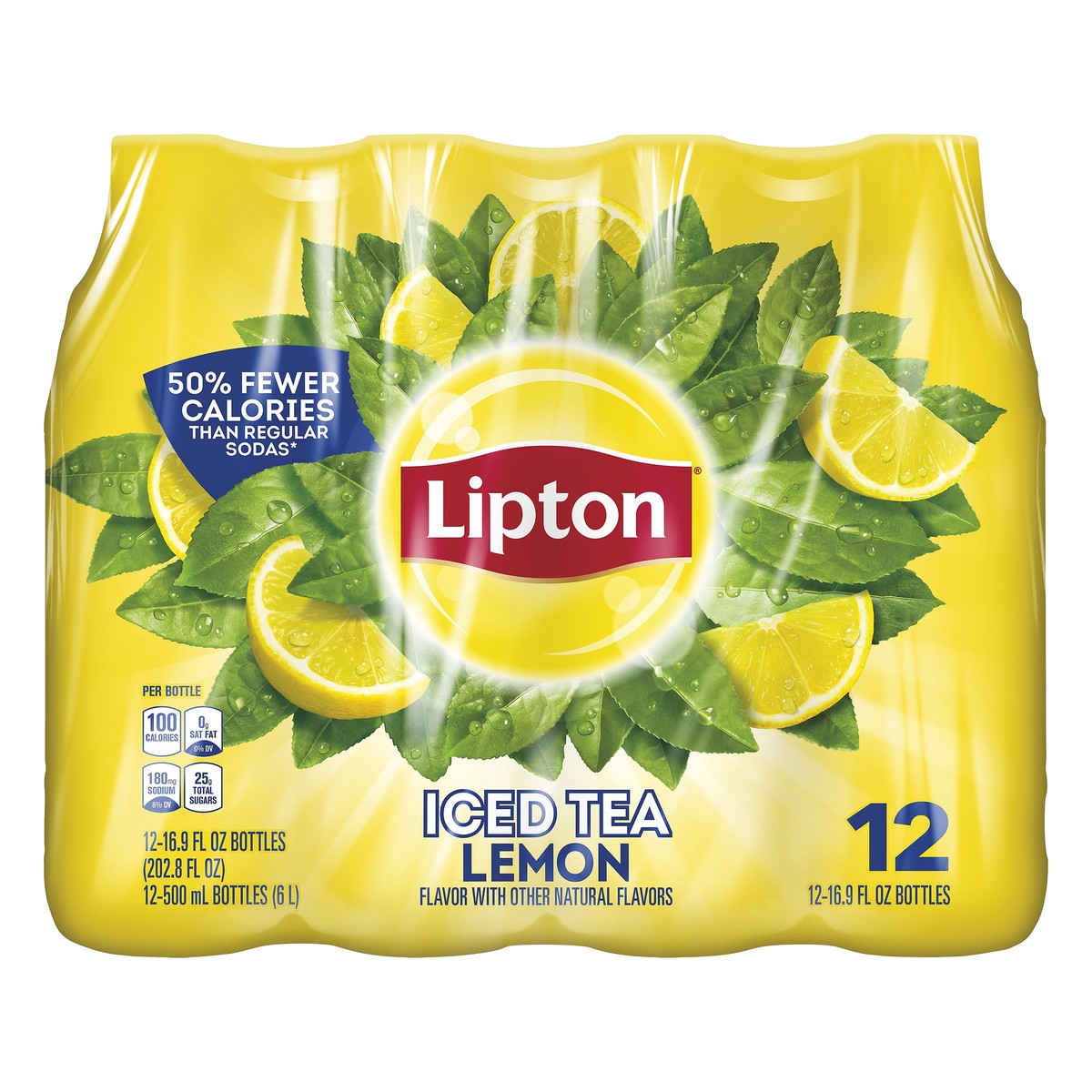 slide 4 of 6, Lipton Iced Tea Lemon - 12-16.9 Fl. Oz., 12 ct; 16.9 fl oz