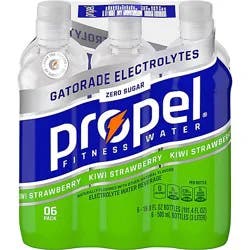 Propel Water Beverage With Electrolytes & Vitamins Kiwi Strawberry - 6-16.9 Fl. Oz.