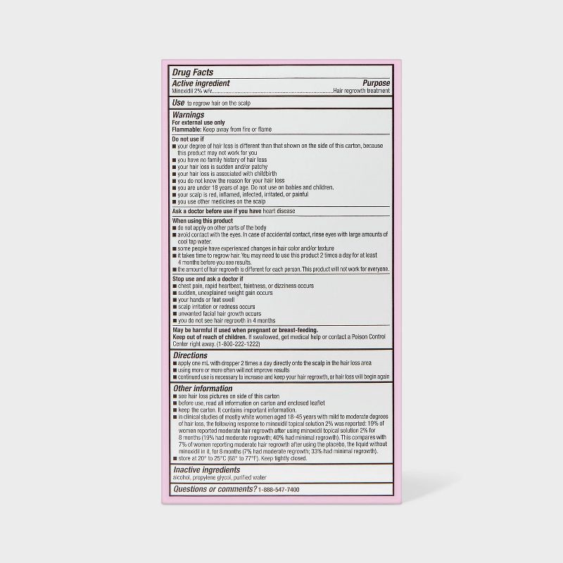 slide 3 of 3, Hair Regrowth Treatment for Women - 2 fl oz each - up&up™, 2 fl oz