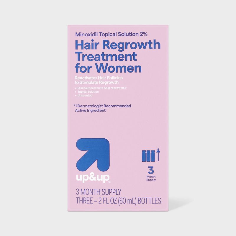 slide 1 of 3, Hair Regrowth Treatment for Women - 2 fl oz each - up&up™, 2 fl oz