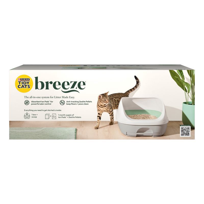 slide 1 of 13, Purina Tidy Cats BREEZE Litter Box System Starter Kit Odor Control Litter Box, Litter Pellets & Pads - 7.8lbs, 7.8 lb