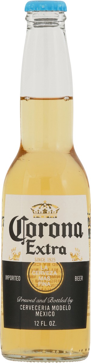 slide 6 of 9, Corona Extra Mexican Lager Import Beer, 12 fl oz Bottle, 4.6% ABV, 1 liter