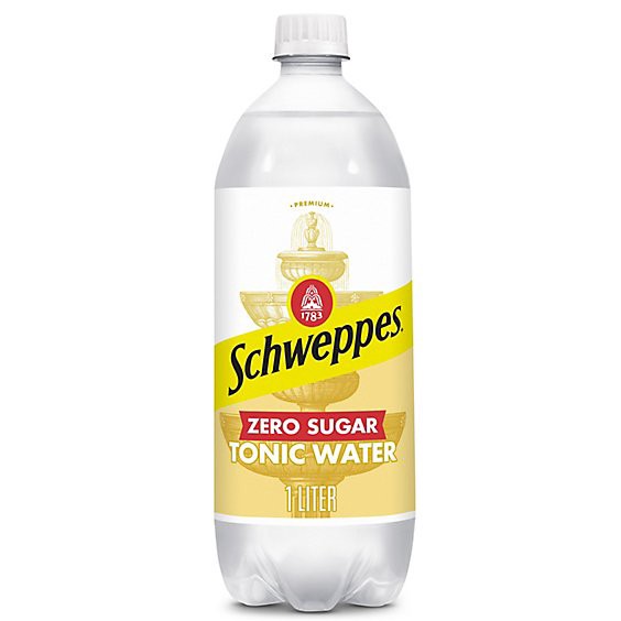 slide 1 of 1, Schweppes Zero Sugar Tonic Water Bottle - 1 Liter, 33.8 fl oz