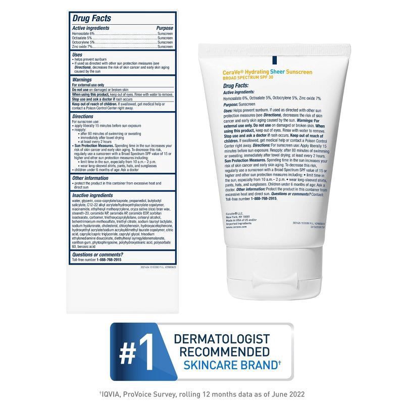 slide 11 of 11, CeraVe Broad Spectrum SPF 30 Face & Body Hydrating Sheer Sunscreen 5 fl oz, 5 fl oz