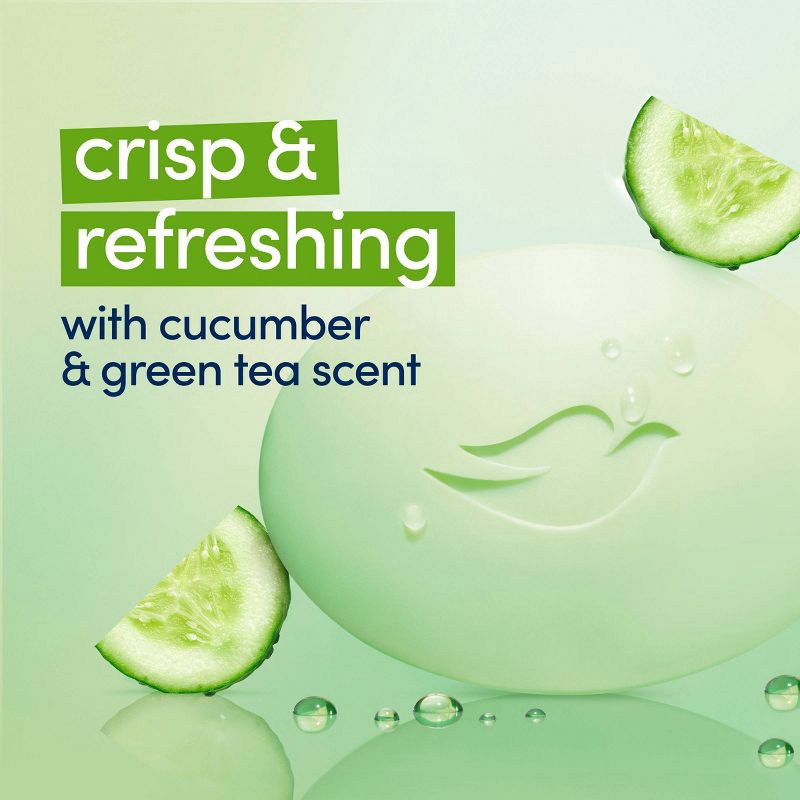 slide 5 of 7, Dove Beauty Cool Moisture Beauty Bar Soap - Cucumber & Green Tea - 8pk - 3.75oz each, 8 ct, 3.75 oz