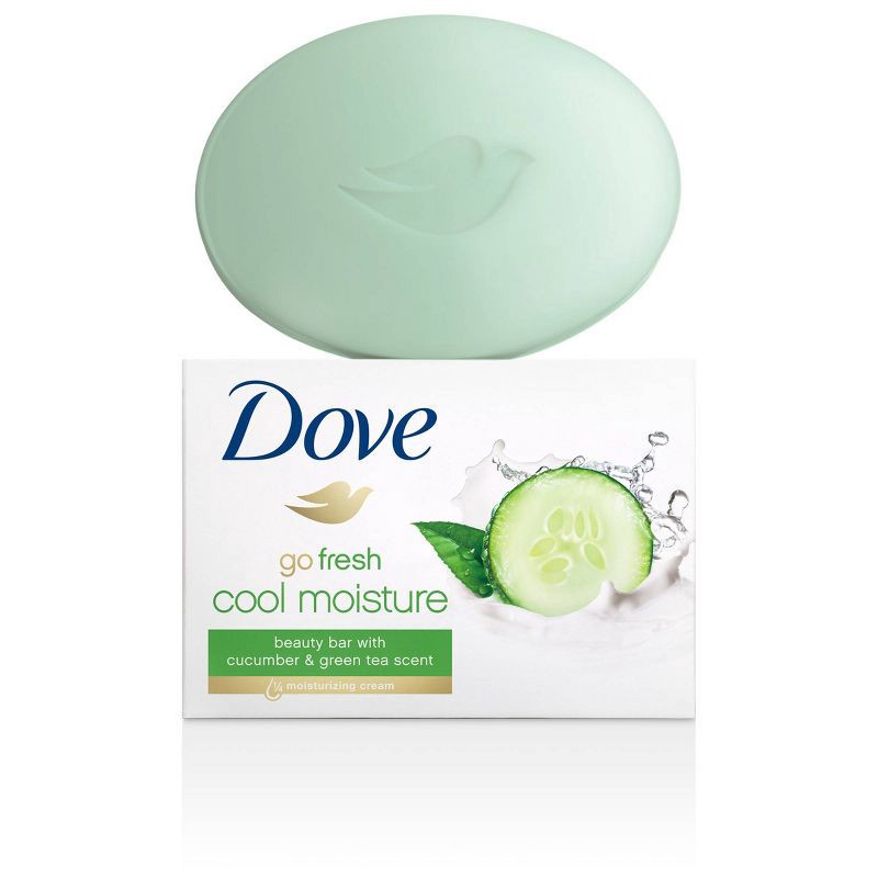 slide 5 of 6, Dove Beauty Cool Moisture Beauty Bar Soap - Cucumber & Green Tea - 4pk - 3.75oz each, 4 ct; 3.75 oz