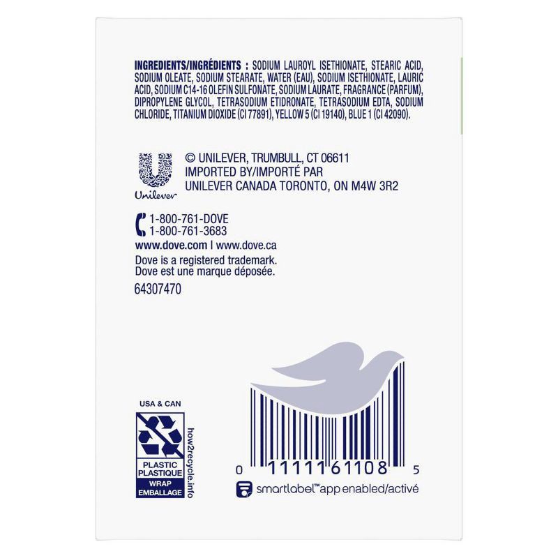 slide 7 of 8, Dove Beauty Cool Moisture Beauty Bar Soap - Cucumber & Green Tea - 4pk - 3.75oz each, 4 ct; 3.75 oz