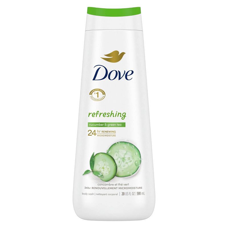 slide 2 of 8, Dove Beauty Dove Refreshing Body Wash - Cucumber & Green Tea - 20 fl oz, 20 fl oz