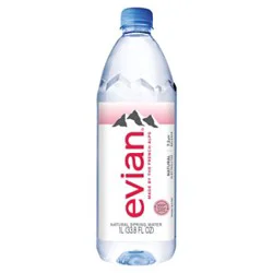 Evian Natural Spring Water Bottle - 1 Liter
