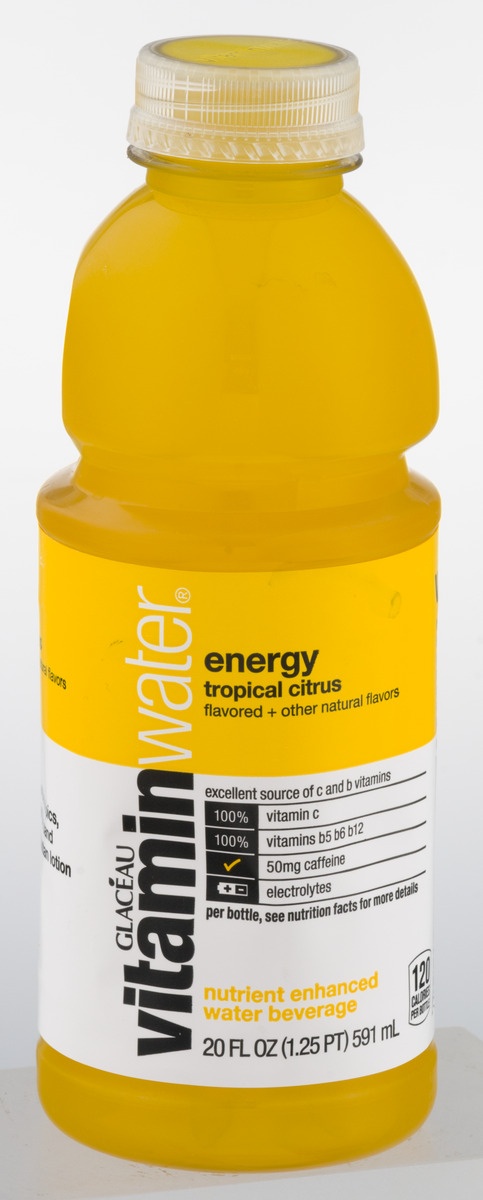 slide 2 of 9, vitaminwater energy tropical citrus - 20 fl oz Bottle, 
