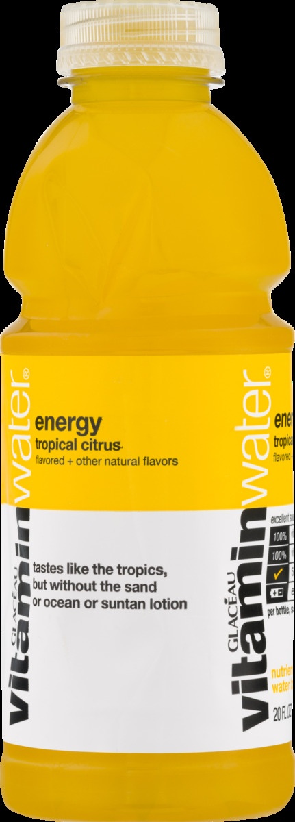 slide 6 of 9, vitaminwater energy tropical citrus - 20 fl oz Bottle, 