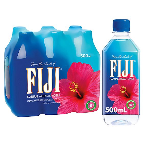 slide 1 of 1, Fiji Natural Artesian Bottled Water - 6-16.9 Fl. Oz., 6 ct; 16.9 fl oz