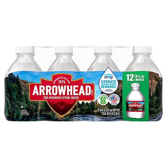 slide 1 of 3, Arrowhead 100% Mountain Spring Water - 12-8 Fl. Oz., 12 ct; 8 fl oz