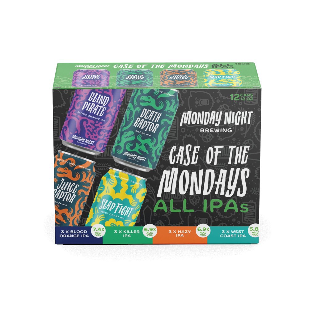 slide 1 of 1, Monday Night All Ipa Variety 12Pk Can, 12 oz
