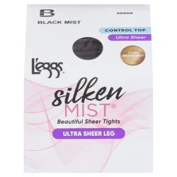 L'eggs Silken Mist Black Ultra Sheer Tights - Medium, 1 ea