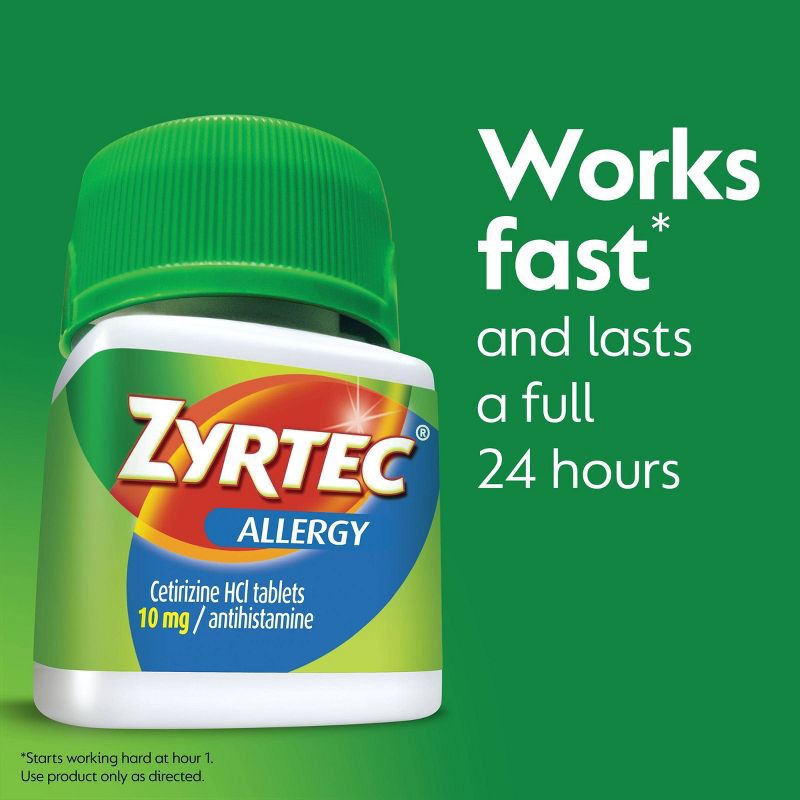 slide 3 of 12, Zyrtec 24 Hour Allergy Relief Tablets - Cetirizine HCl - 30ct, 30 ct