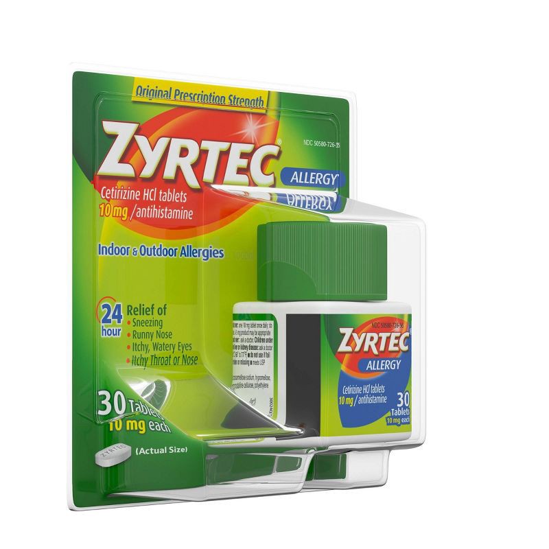 slide 11 of 12, Zyrtec 24 Hour Allergy Relief Tablets - Cetirizine HCl - 30ct, 30 ct