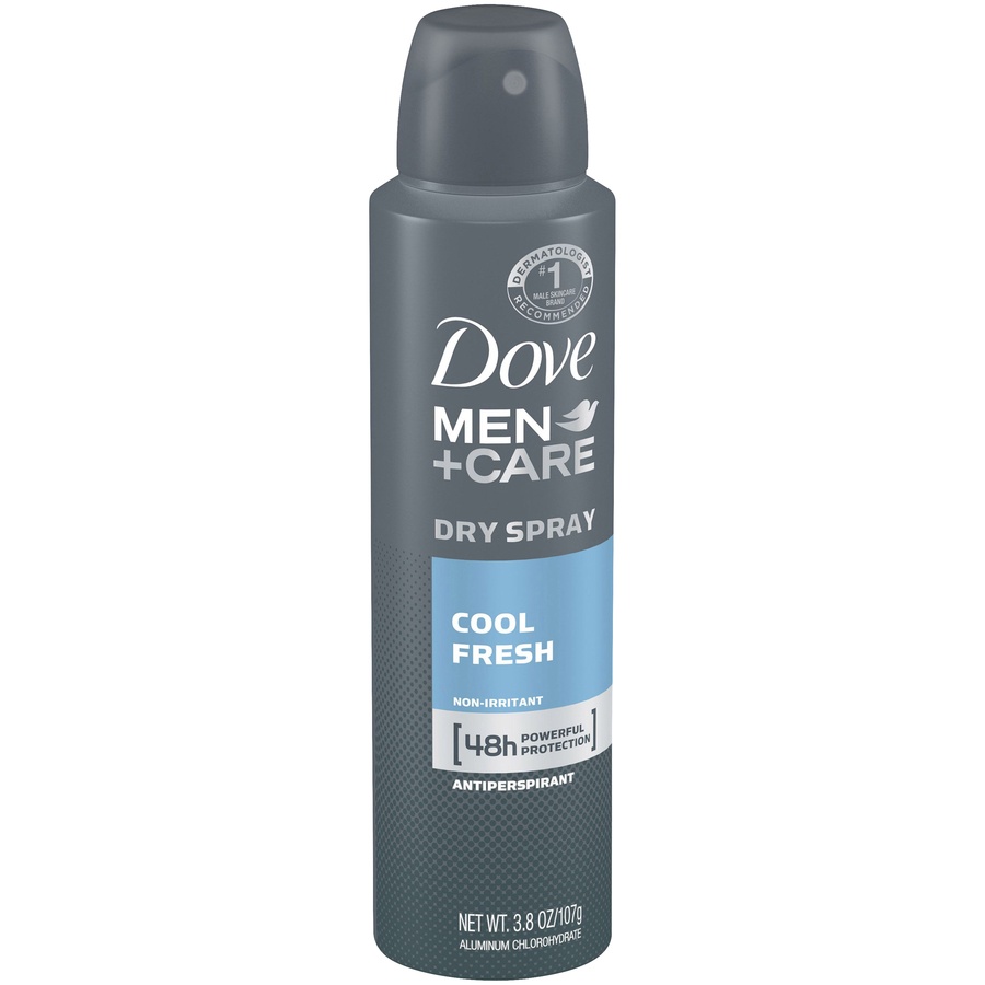 slide 2 of 4, Dove Men+Care Cool Fresh Dry Spray Antiperspirant, 3.8 oz