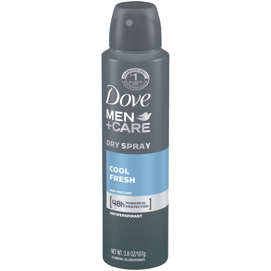 slide 3 of 4, Dove Men+Care Cool Fresh Dry Spray Antiperspirant, 3.8 oz