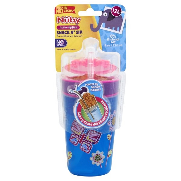 slide 1 of 2, Nuby Snack & Sip Cup, 1 ct