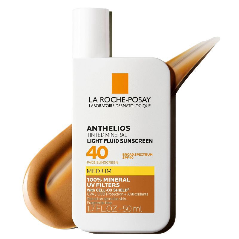 slide 5 of 8, La Roche-Posay Anthelios 40 Tinted Mineral Light-Fluid Sunscreen - 1.7 fl oz - Medium, 1.7 fl oz
