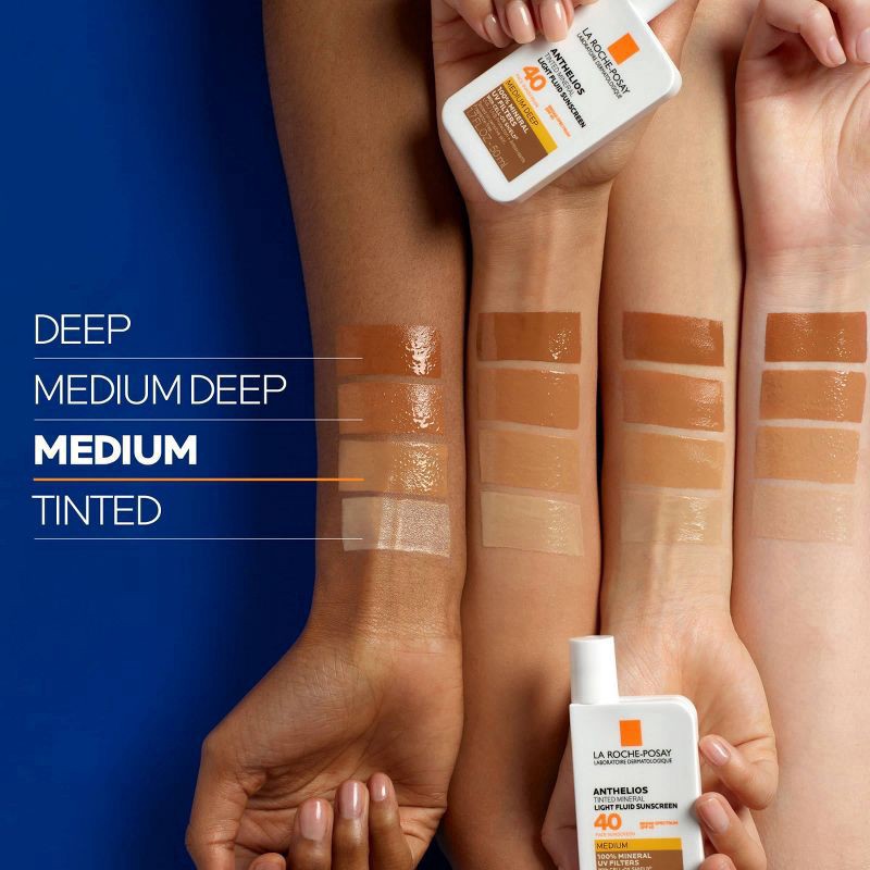 slide 8 of 8, La Roche-Posay Anthelios 40 Tinted Mineral Light-Fluid Sunscreen - 1.7 fl oz - Medium, 1.7 fl oz