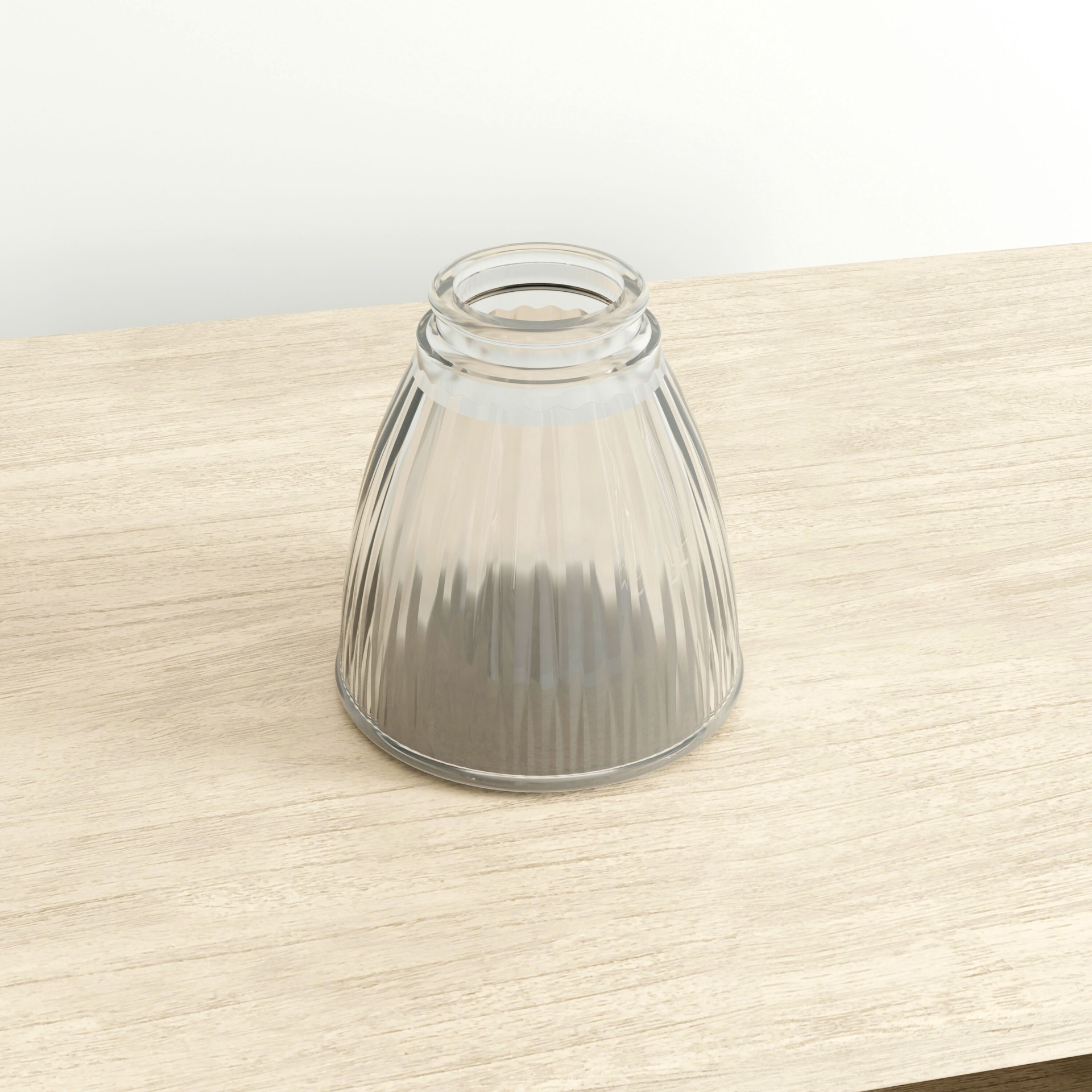 slide 2 of 6, Style Selections 4.76-in x 4.37-in Bell Clear Ribbed glass Vanity light shade with 2-1/4-in Fitter (Lip Fitter), 1 ct