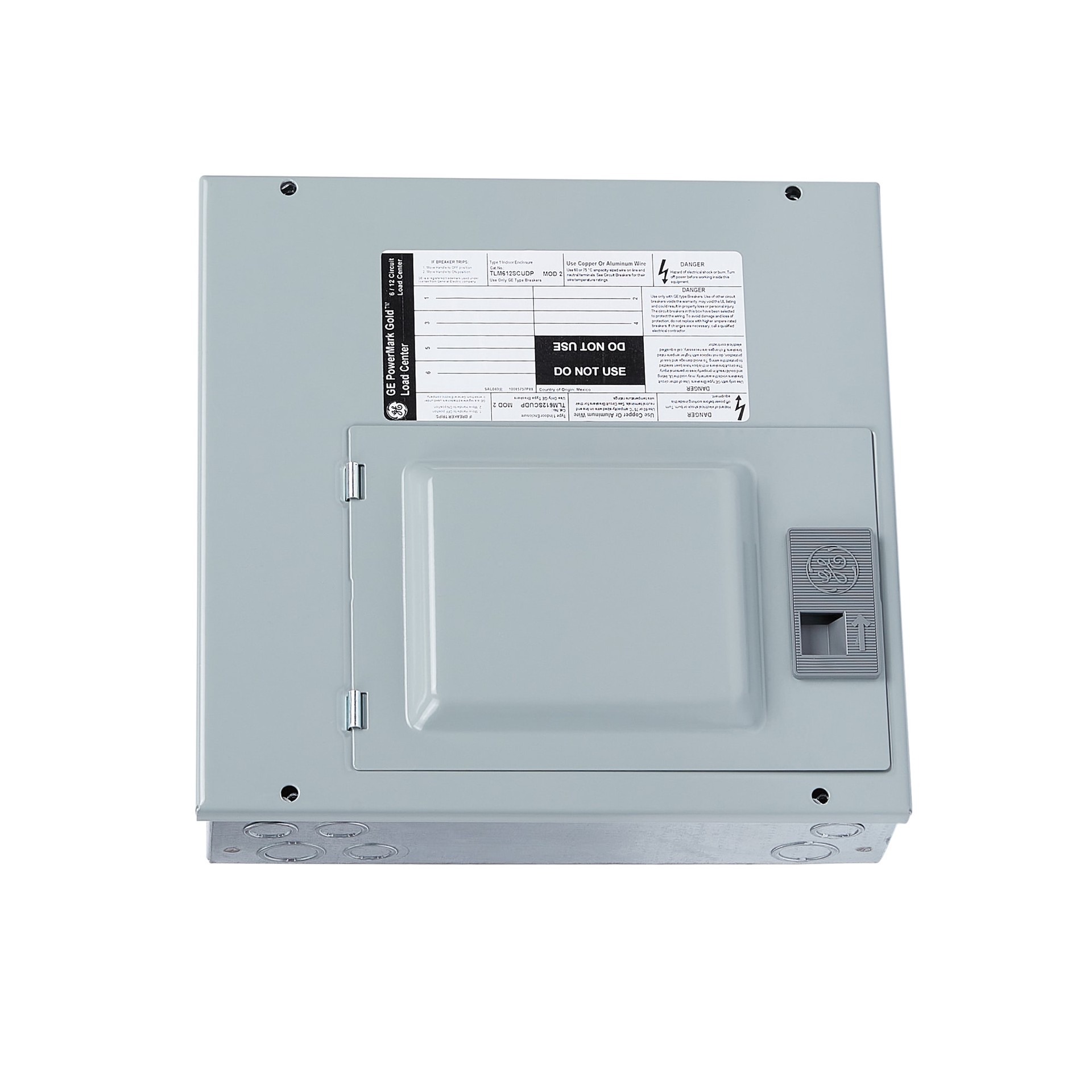 slide 2 of 6, GE PowerMark Gold 125 -Amp 6 -Spaces 12 -Circuit Indoor Convertible Main Breaker Panel Load Center, 1 ct