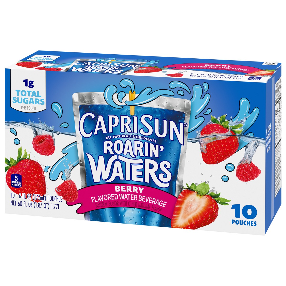 slide 4 of 9, Capri Sun Roarin' Waters Berry Rapids Flavored Water Beverage, 10 ct; 6 fl oz