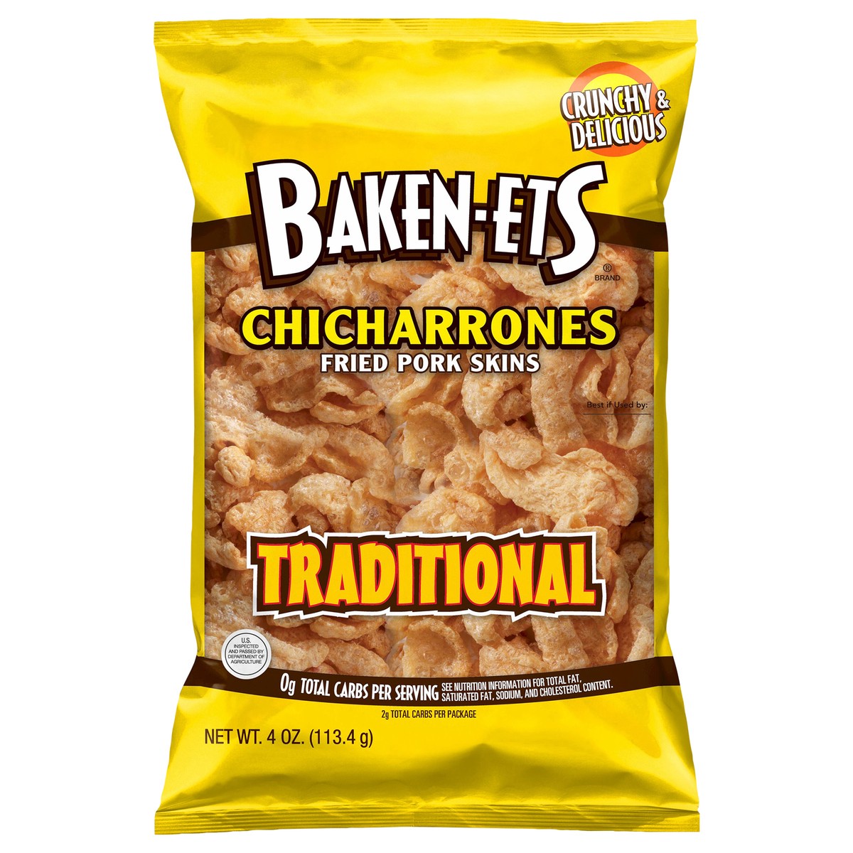 slide 1 of 1, BAKEN-ETS Fried Pork Skins, 4 oz