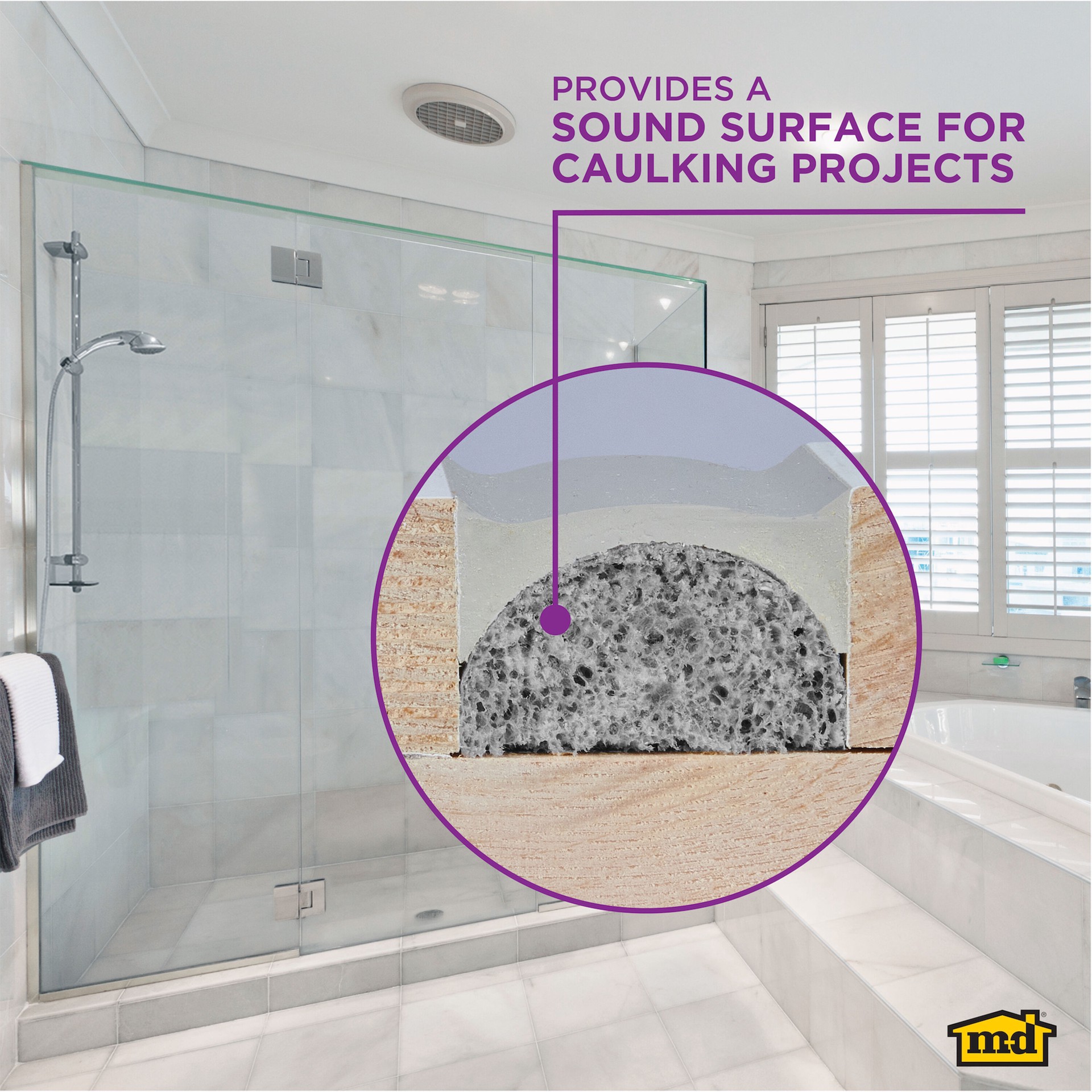 slide 6 of 6, M-D 0.375-in x 20-ft Closed cell Backer Rod, Gray, 1 ct