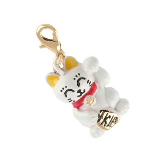 slide 1 of 3, Lucky Cat Charm By Bead Landing, 15 mm charm diameter