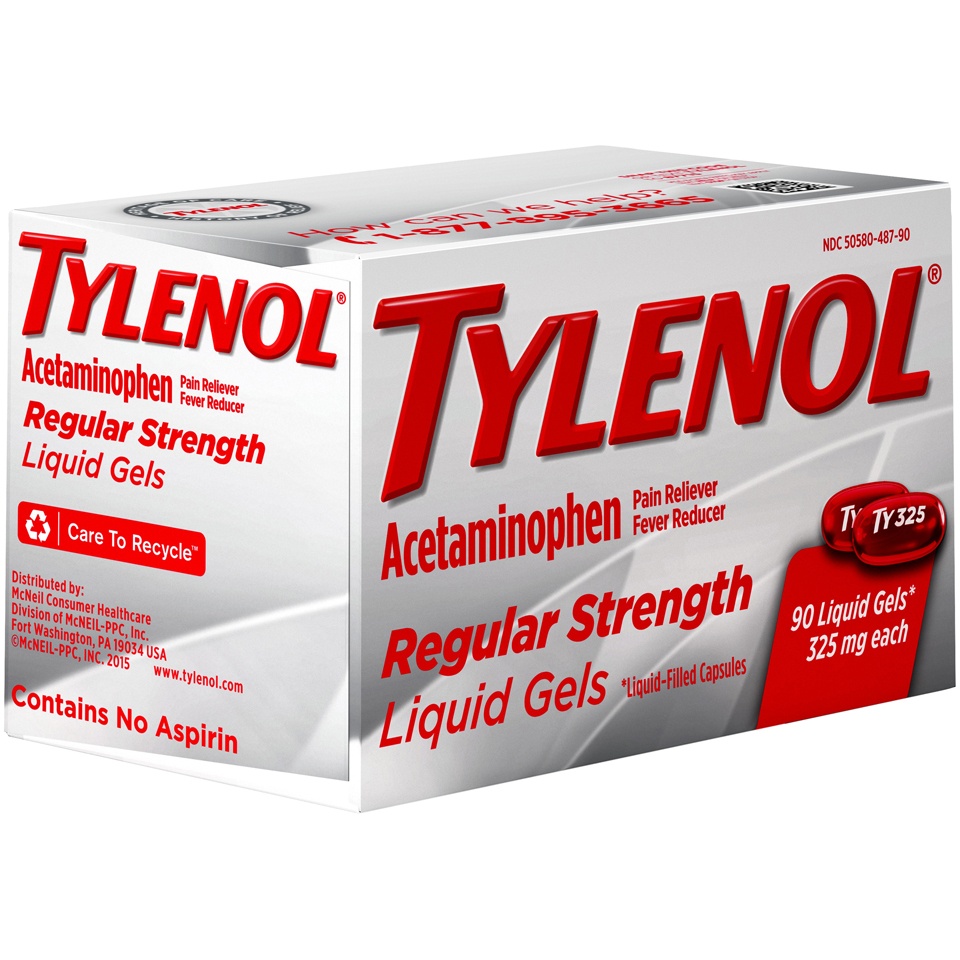 slide 2 of 6, Tylenol Regular Strength Pain Relief Liquid Gels, 325 mg Acetaminophen per Capsule, Pain Reliever & Fever Reducer Medicine, in Liquid-Filled Capsules for Headache, Backache & More,& Other Minor Aches, 90 ct, 90 ct