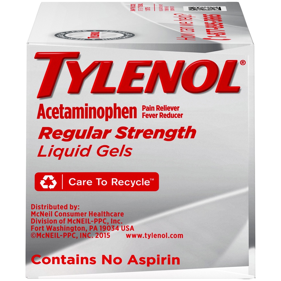 slide 4 of 6, Tylenol Regular Strength Pain Relief Liquid Gels, 325 mg Acetaminophen per Capsule, Pain Reliever & Fever Reducer Medicine, in Liquid-Filled Capsules for Headache, Backache & More,& Other Minor Aches, 90 ct, 90 ct